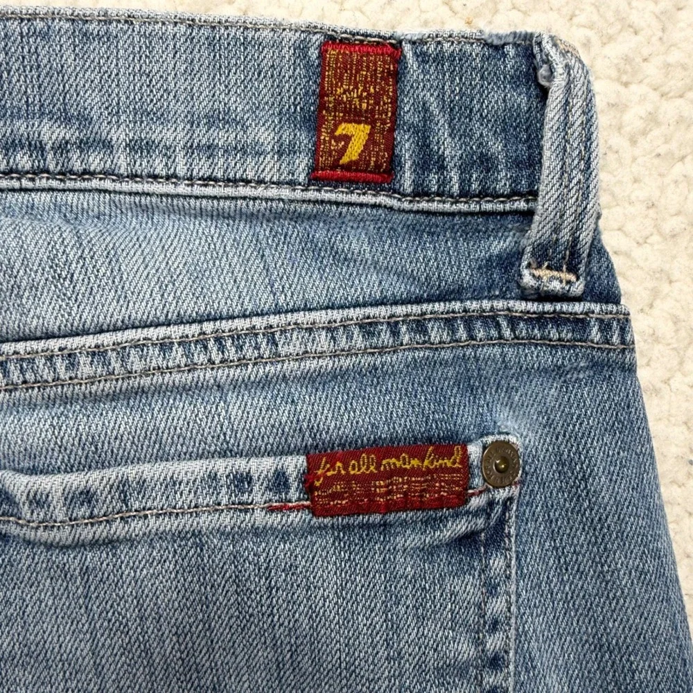 7 For All Mankind Crop Straight Jeans Womens 25 (Actual‎ 28x24) Blue Boho Casual